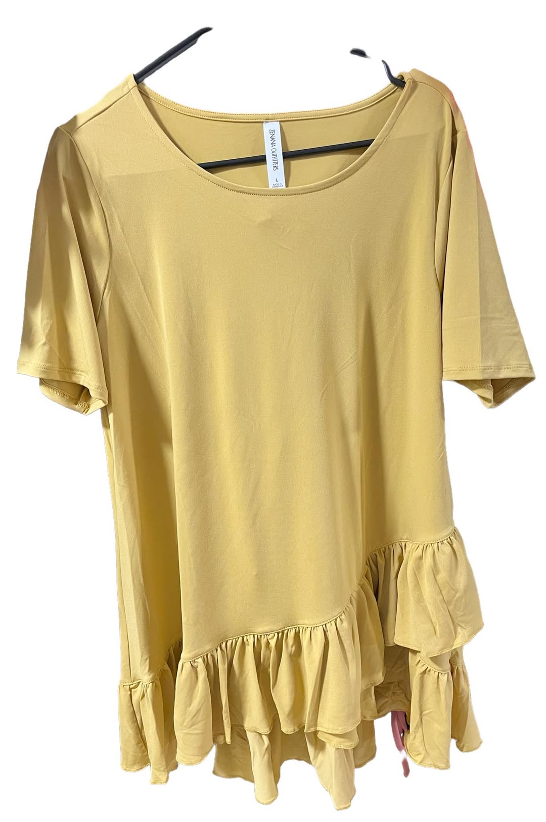 Zenana mustard ruffle top