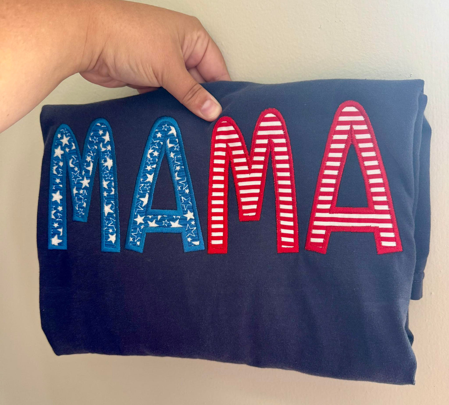 Embroidered Patriotic MAMA tee