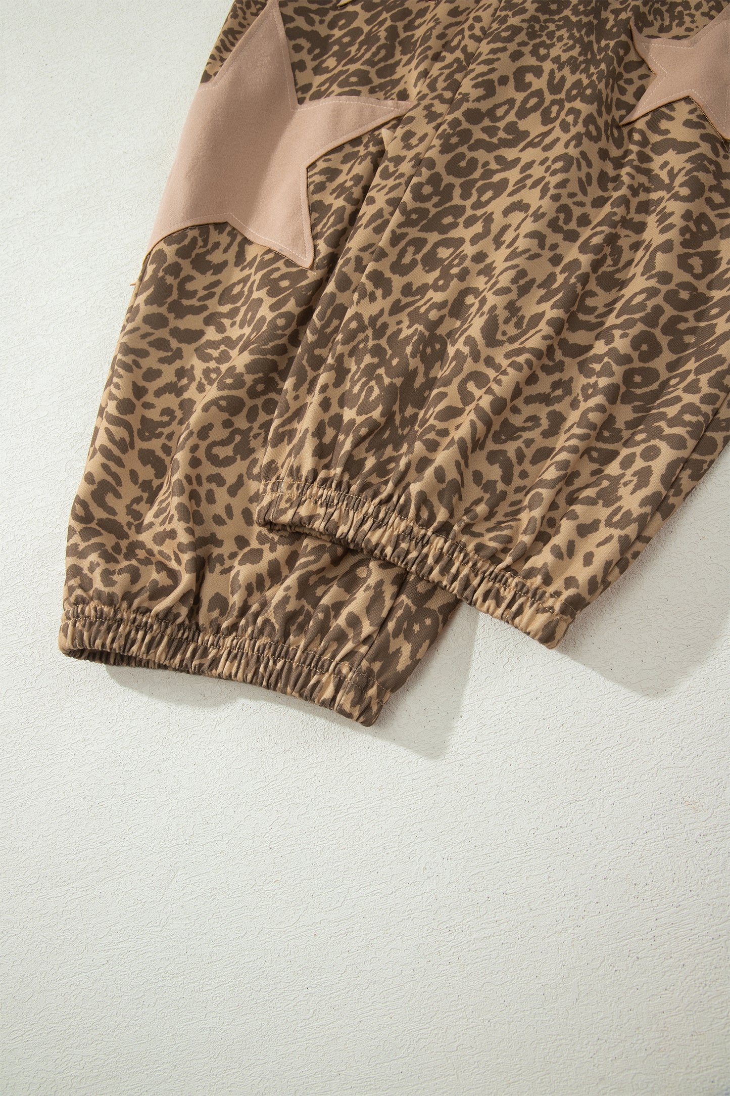 Khaki Leopard Print Star Jogger Pants