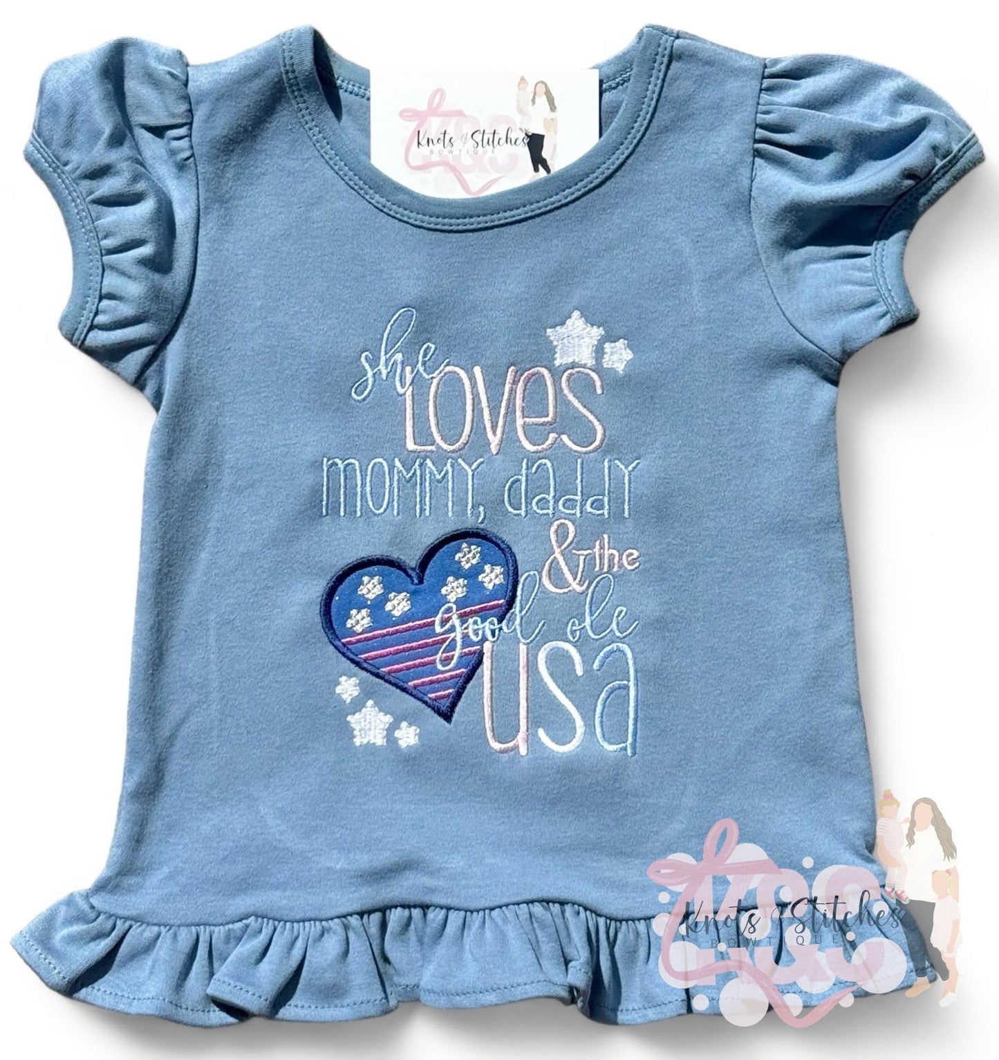 RTS USA ruffle tee