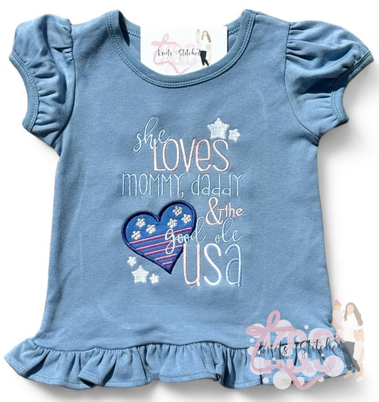 RTS USA ruffle tee