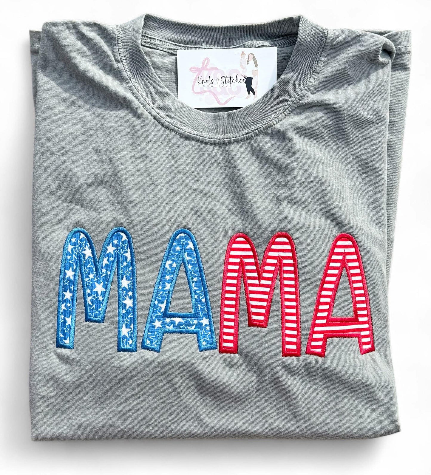 Embroidered Patriotic MAMA tee