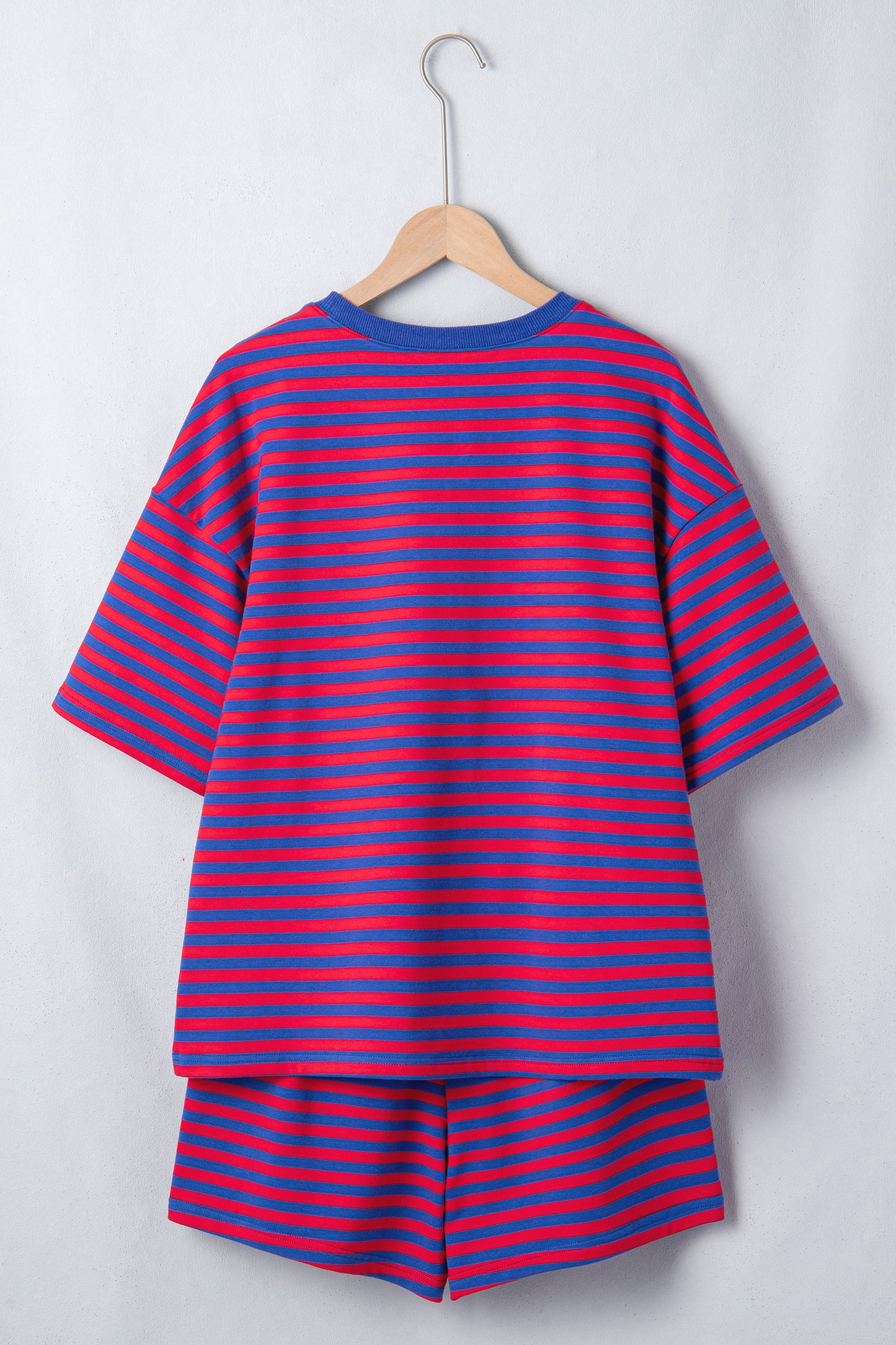 Green Stripe Striped Ribbed Cotton Two-Piece
