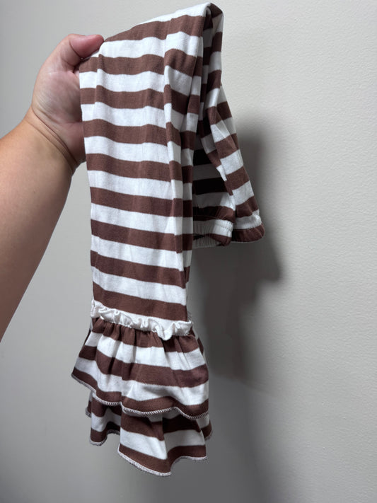 Brown striped ruffle pants